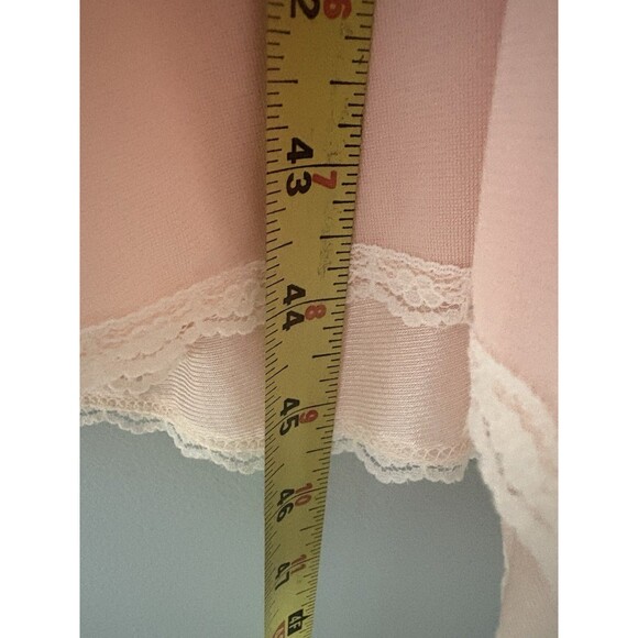 Vintage Adonna Nightgown Size M Pink Sheer Satiny Negligee Lace Fairy Whimsy* - Picture 11 of 16